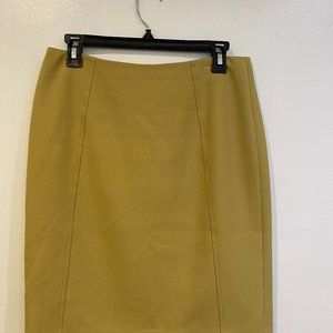 Halogen 6 Petite Chartreuse Yellow Lined Pencil Skirt Slit Back Nordstrom